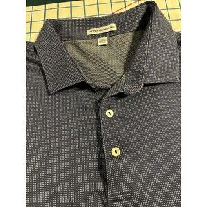Peter Millar Short Sleeve Purple Polo Shirt Men’s 2XL Summer Micro Check Cotton